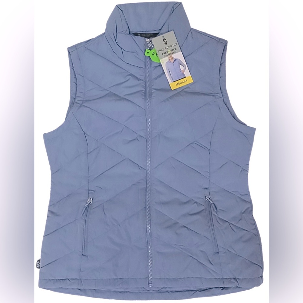 Women’s Free Country Free cycle zip quilted vest New puffer X Small light goth